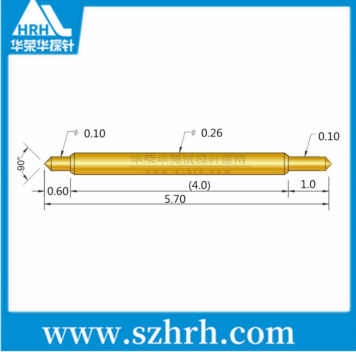026-BB-5.7L、雙頭探針尺寸、BGA雙頭探針、